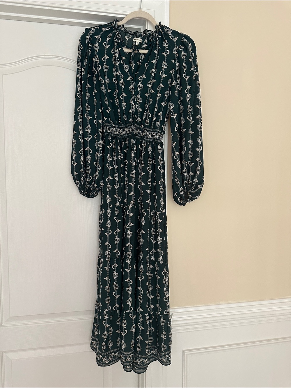 Max Studio Dark Green Floral-Print Maxi Dress
